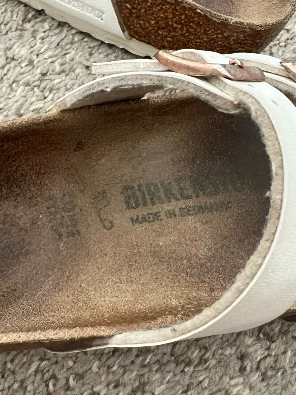 Birkenstock white leather